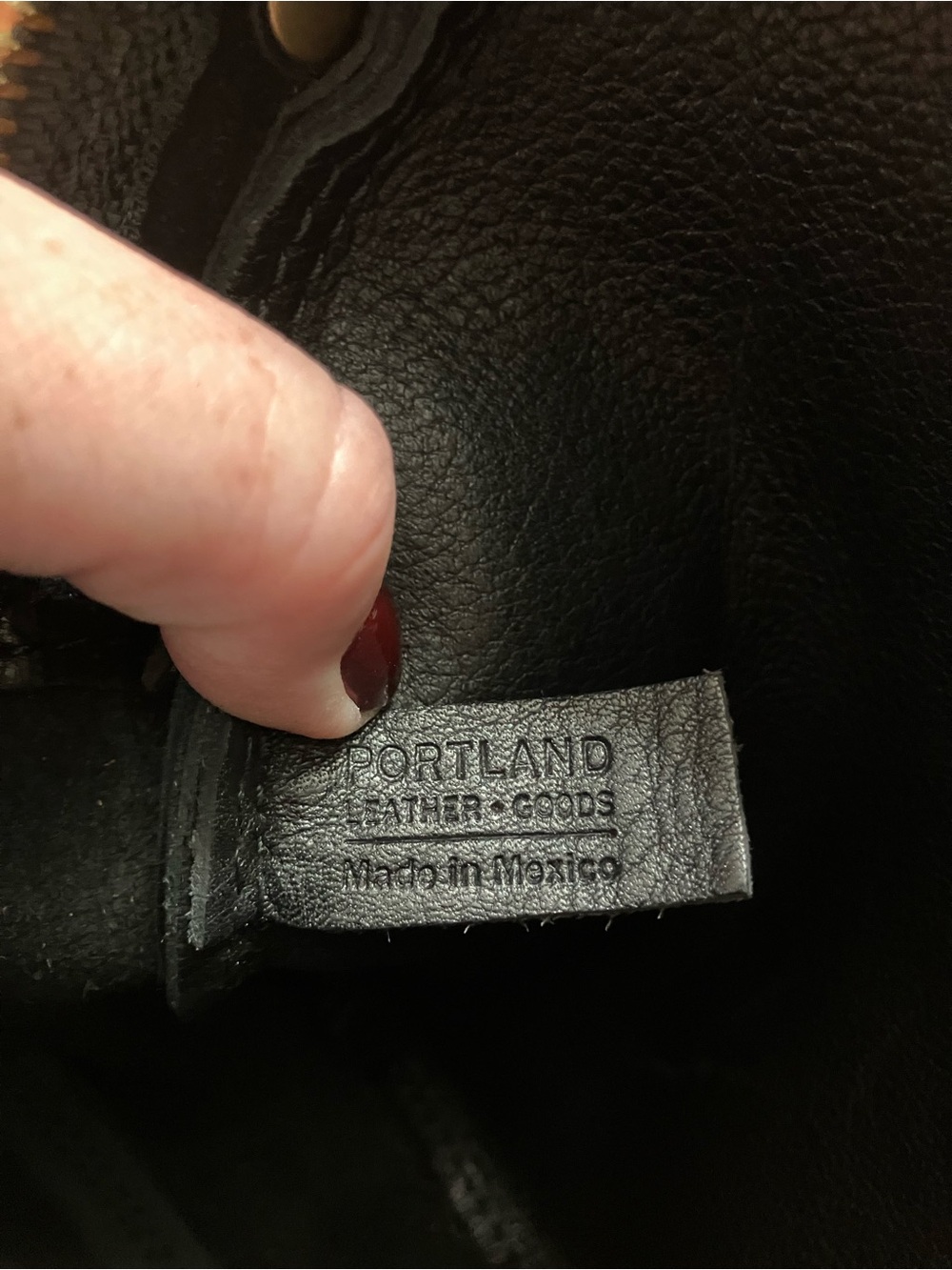 Portland Leather Pebbled Black Round Leather Crossbody - Picture 9 of 9